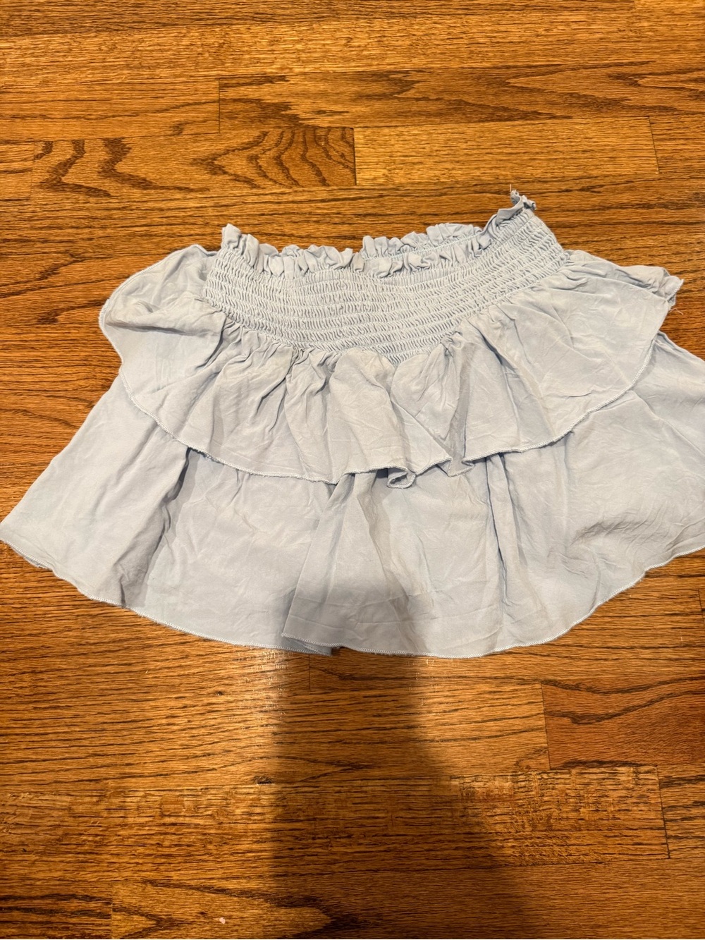 Katie J NYC Light Blue Ruffle Tiered Skirt